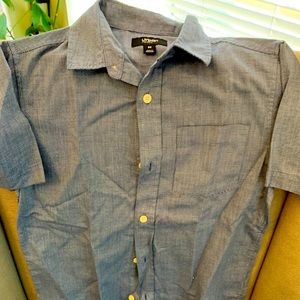 Dark blue button down shirt